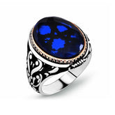 Silver Parliament Blue Zircon Stone Men's Ring